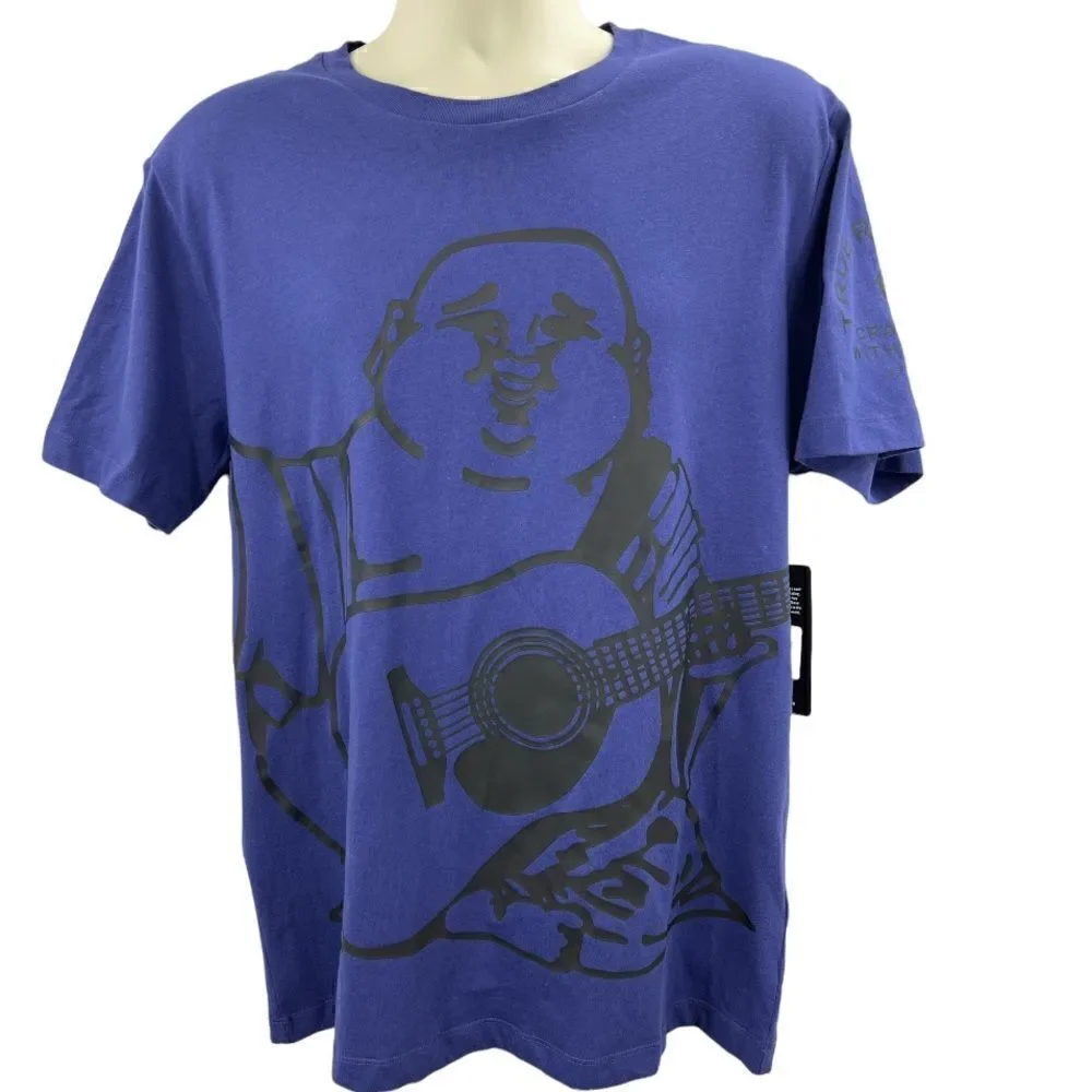 True Religion purple Buddha short sleeve cotton shirt